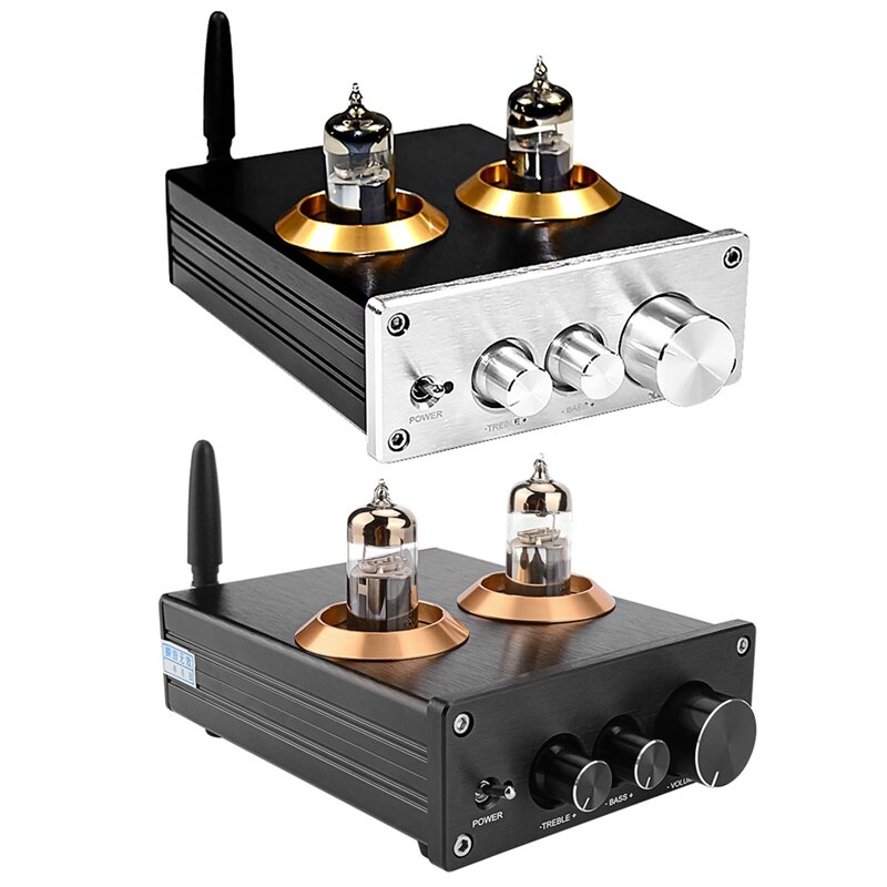 Buffer HiFi 6J5 Bluetooth 4.2 Tube Preamp Amplifier Stereo Preamplifier with Treble Bass Tone Ajustment