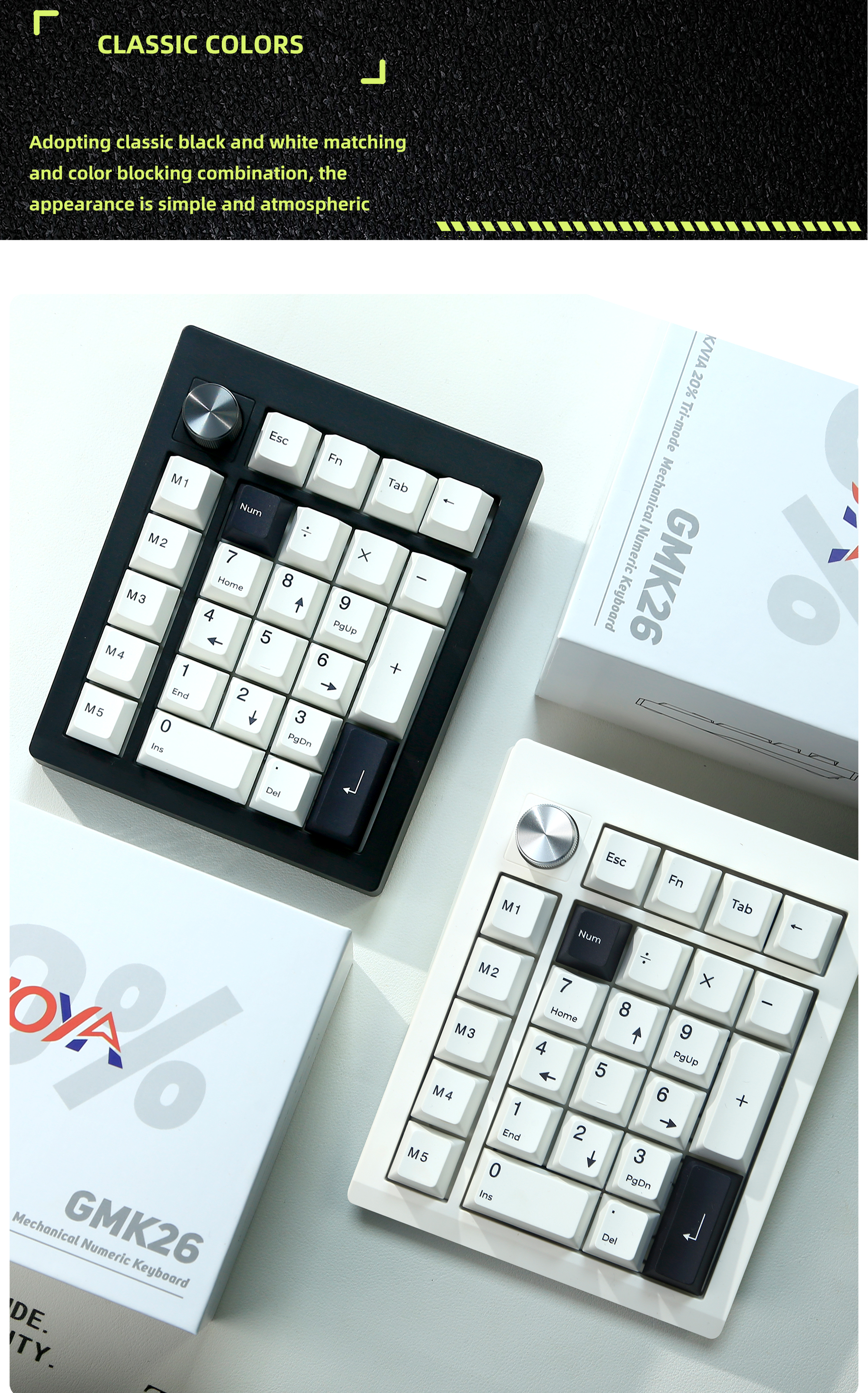 ZUOYA GMK26 QMK/VIA Gasket Number Pad Bluetooth 5.0/2.4ghz/Wired Swappable Numpad Programmable for Win/Mac