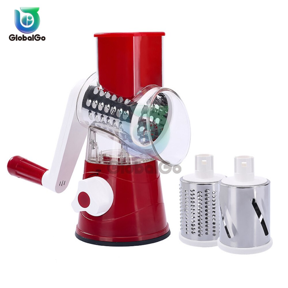 Groentesnijder Ronde Slicer Raspen Aardappel Wortel Kaas Shredder Vleesmolen Plantaardige Chopper Keuken Tool: Rood