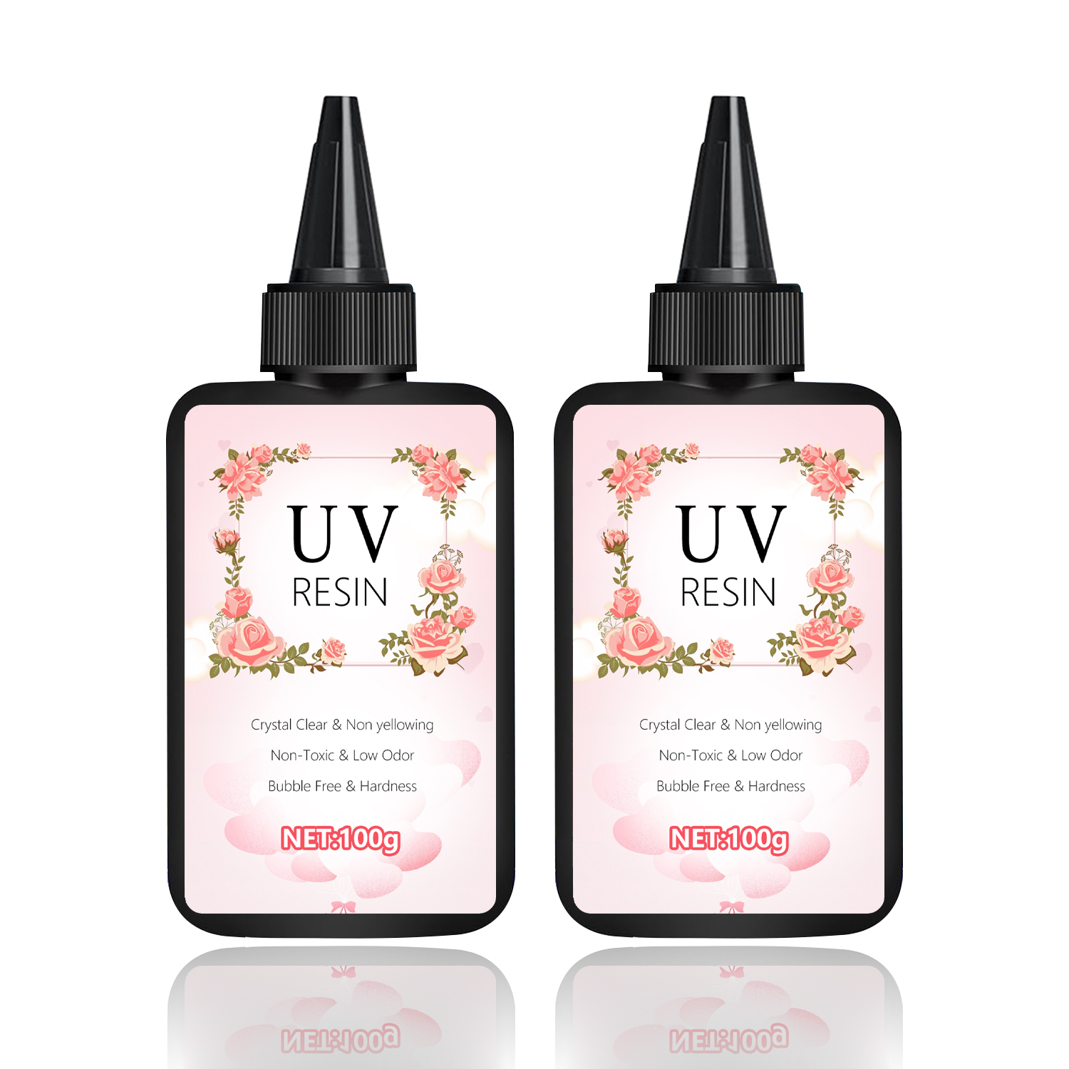 UV-Harz-Hartkleber, kristallklar, ultraviolett aushärtend, DIY, Epoxidharz, Silikonform, UV-Kleber, Solar, Sonnenlicht, Schmuckherstellungswerkzeug: Black
