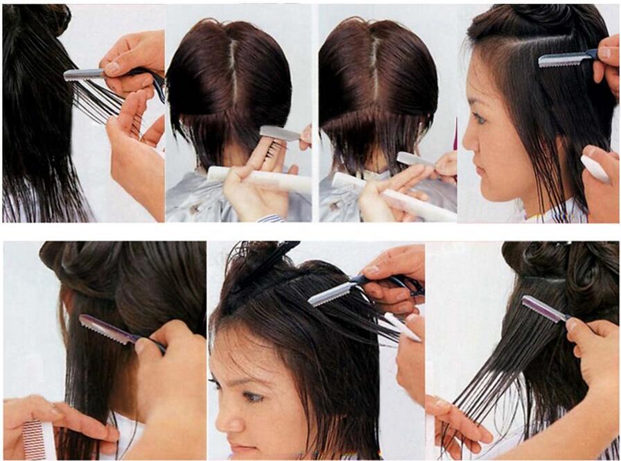 10pcs blade+1pcs Thinning Scissors Barber Feathering Stylist Grooming Hairdressing Hair Salon Stainless Steel tool