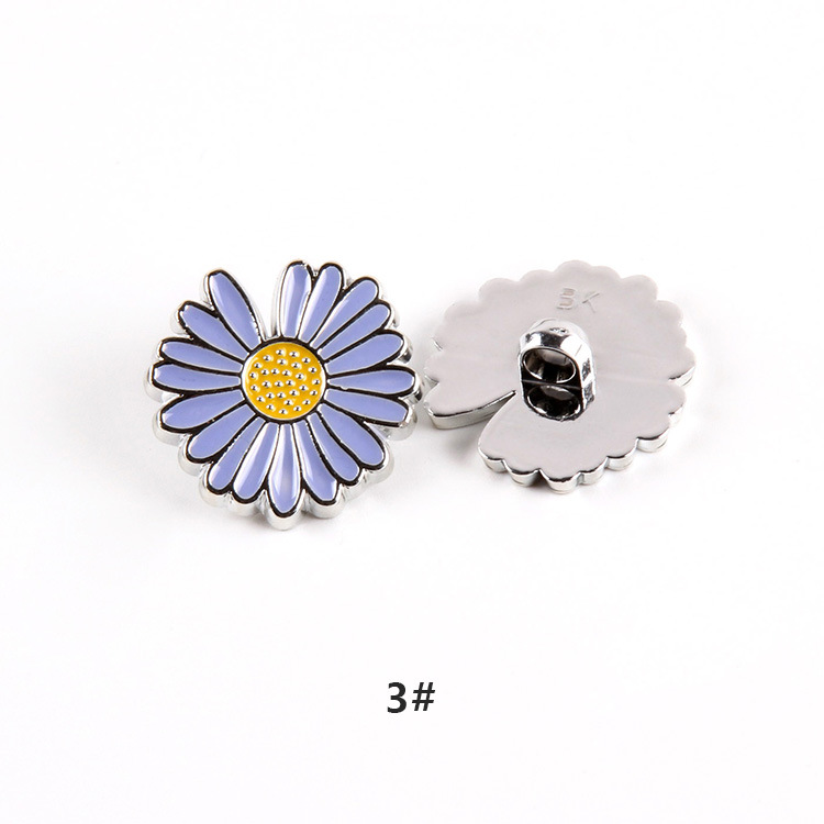 Botones pequeños en forma de Margarita de 25mm, botones de flor de sol, botón de resina para Metarl para ropa, abrigo, suéter, accesorios DIY: 3