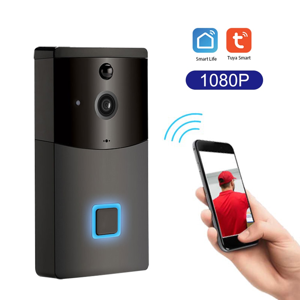 Wireless Visual Intercom Remote Home Monitoring WiFi DoorBell Tuya Remote with Alexa Show 2 & Google Home Voice Control