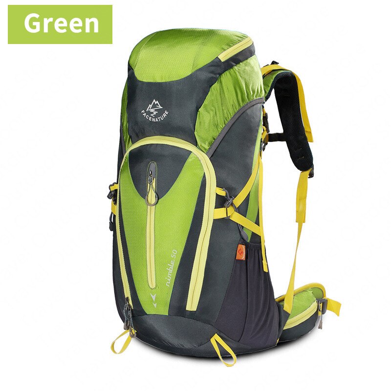 50L Outdoor Hiking Backpack Camping Rucksack External Frame 20D Nylon Wear Resisting Waterproof Multi function Climbing Bag: Green