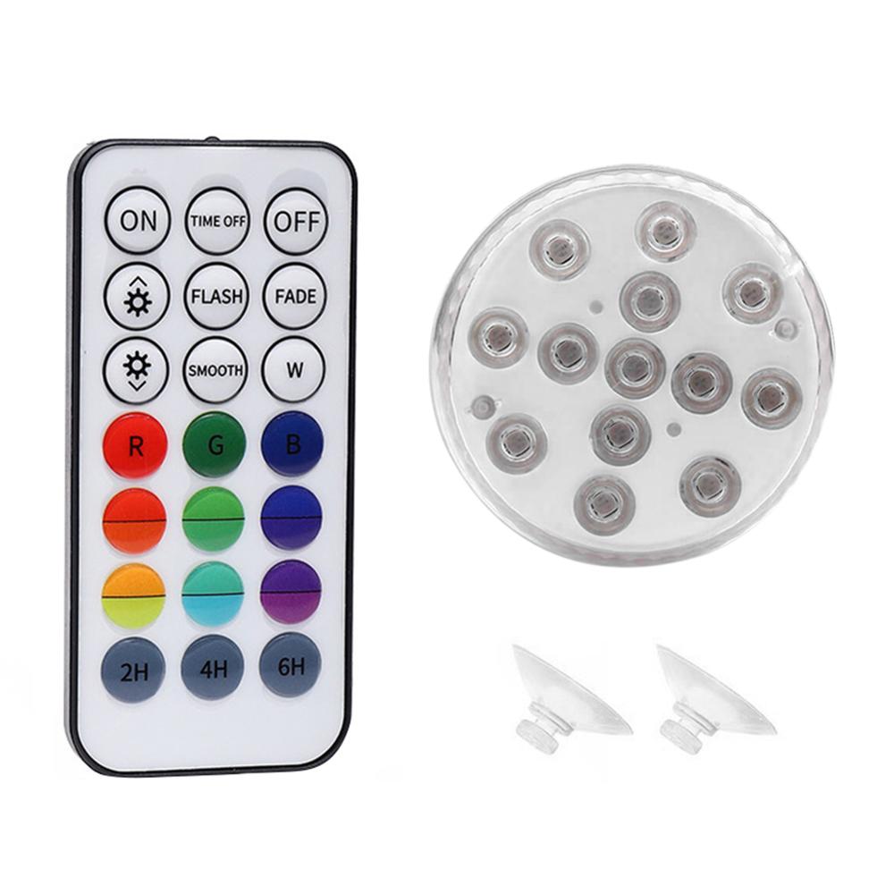 13 LED Tauch Licht mit Magnet Saugnapf RF Fernbedienung 6 Farben Schwimmbad Unterwasser Lampe für Teich Aquarium: 8.5cm