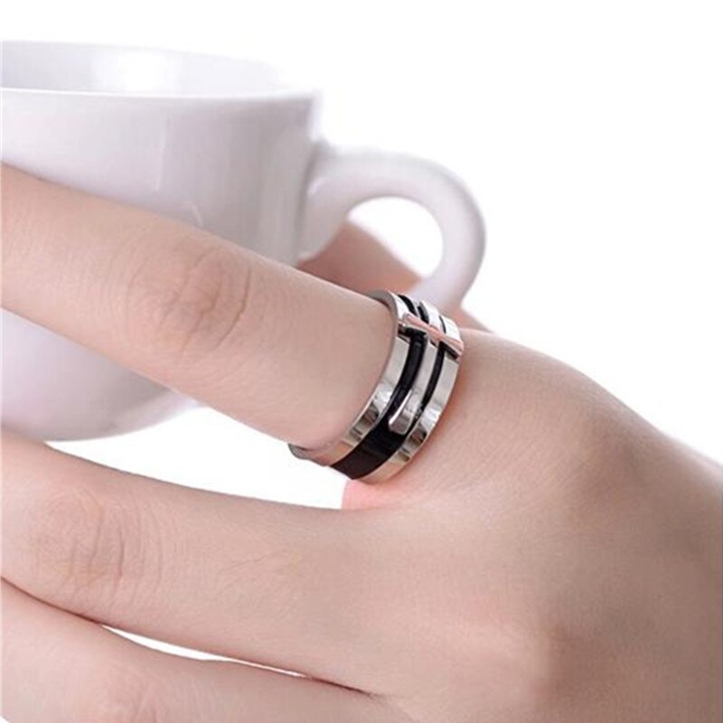 316l roestvrijstalen ringen casual party ring 8mm driedelige kruisring voor mannen