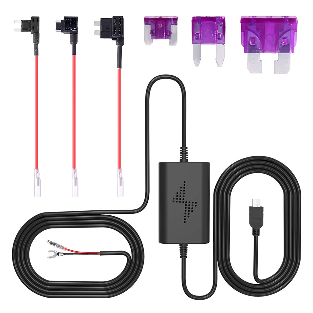 Hard Wire Mini Micro USB DC Charger Power Kit for Car Dash Camera DVR Car Dash Cam Camera 112 212 312G 312GW 412 512GW 612 DUO