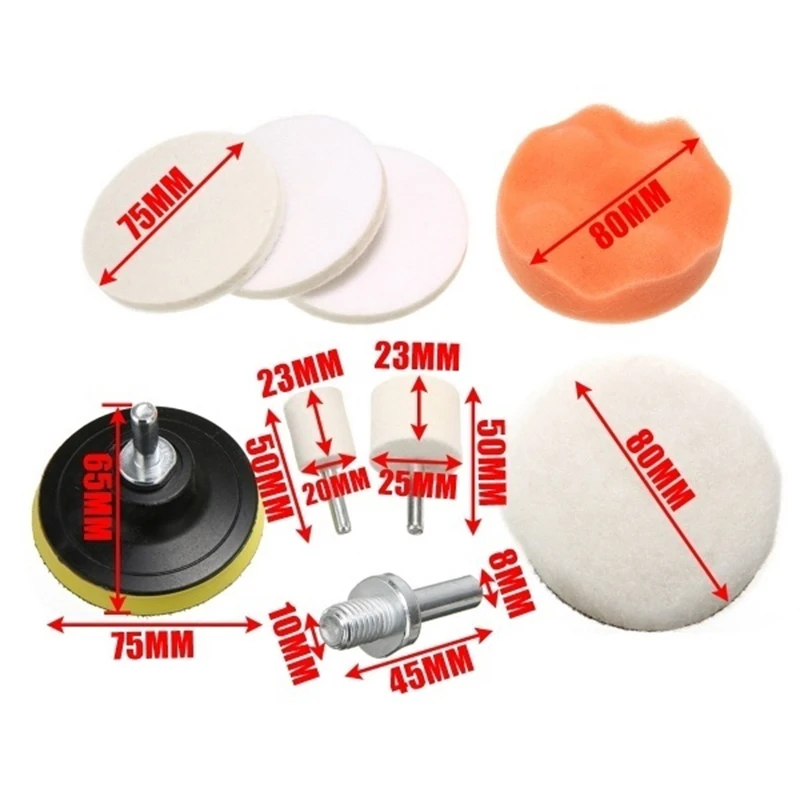 Herramienta de pulido de vidrio de coche, Kit de reparación de arañazos de parabrisas, disco de pulido de carrocería de coche, 8/10 Uds.