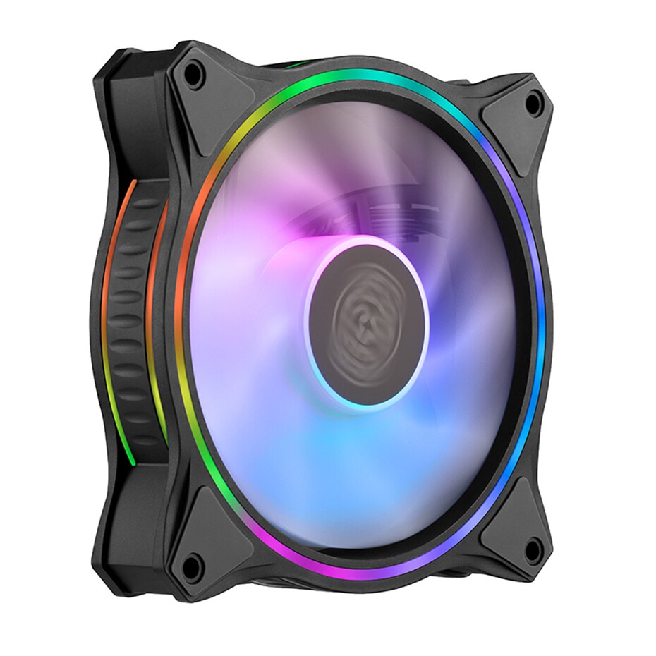 Cooler master  mf120 halo 120mm computer kabinet køleventilator 5v/3 pin adresserbar rgb pwm stille blæser cpu køler udskift blæser