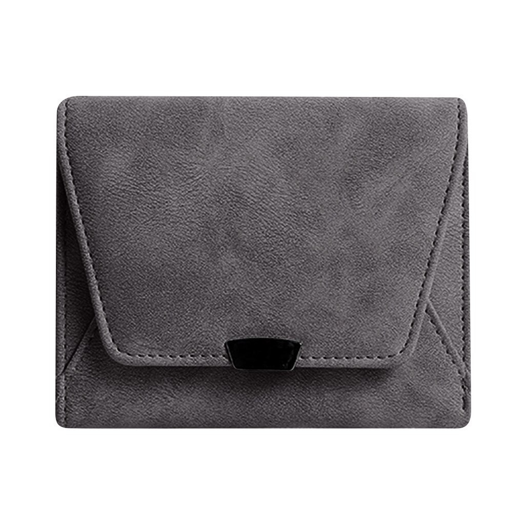 Maioumy Portemonnee Mode Pure Kleur Vrouwen Portemonnee Zakelijke Creditcard Houder Portemonnee Portemonnees Vrouwen Kleine Verse Clutch Bag Portemonnee: Black