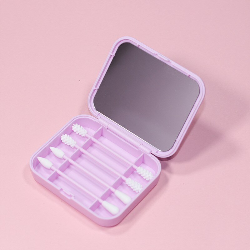 Wielokrotnego użytku wacik czyszczenie uszu kosmetyczne silikonowe pąki waciki dwugłowy silikonowy recykling codzienny makijaż narzędzia: ciemny różowy