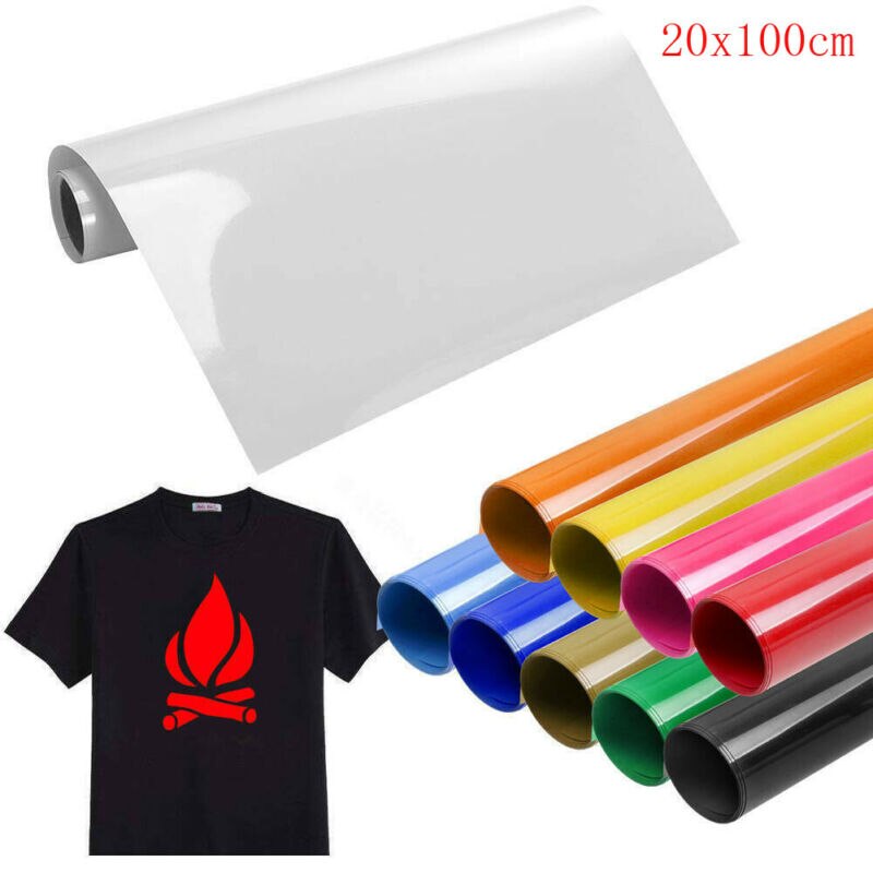 20x100cm PU Heat Transfer Vinyl Iron-on HTV T-Shirt Textiles Cricut Film Heat press Vinyl DIY Printing Decoration