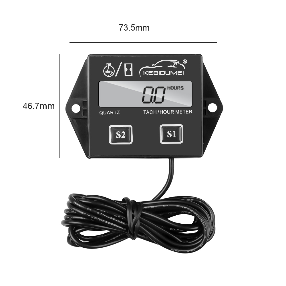 Medidor de Hora Digital, medidor de tacómetro, LCD inductivo de RPM, resistente al agua, para moto de gasolina de 2 y 4 tiempos, barcos para motos de nieve