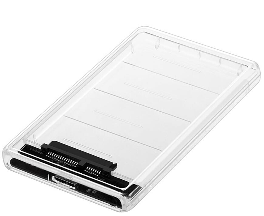 Chipal gjennomsiktig 2.5 -tommers hdd-deksel sata til usb 3.0- adapter høyhastighetsboks harddiskkabinett til samsung seagate ssd 5 gbps: Ingen kabel