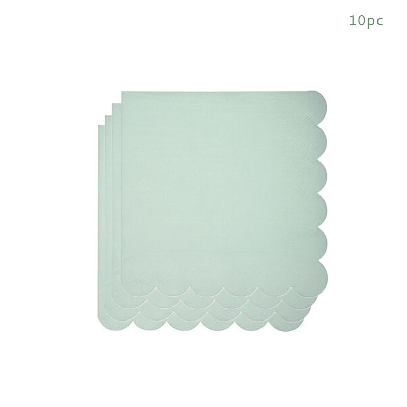 Disposable Tableware Paper Plate Lace Cups Stamping Lace Paper Plates Wedding Happy Birthday Party Supplies Baby Shower: MINT GREEN