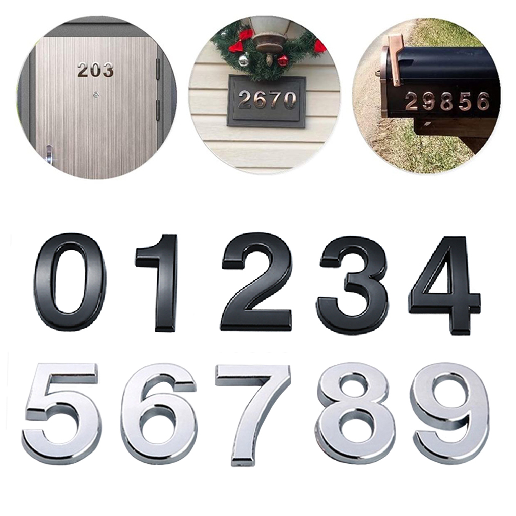 Self Adhesive 3D Number Stickers House Room Door Number Plate Sign for Home Apartment Cabinet Table Mailbox Outdoor Door Numbers