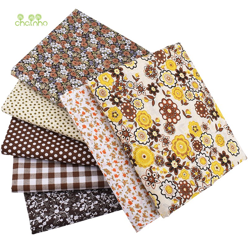 Nova série floral, algodão liso tecido fino, retalhos roupas para diy acolchoado & costura, quartos de gordura material, 50x50cm