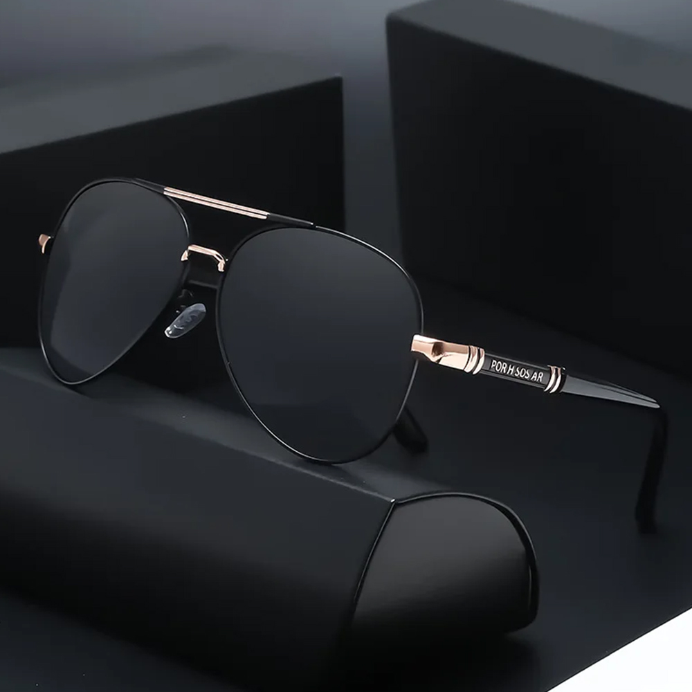 Polarisierte Herren-Sonnenbrille, Flieger-Sonnenbrille für Männer und Frauen, Metallrahmen-Brille für Reisen, Surfen, Fahren, Angeln, UV400