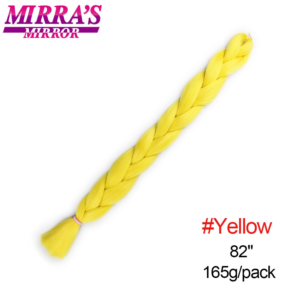 Mirra's Mirror – Extensions de tresses synthétiques Jumbo, 82 pouces, tresses Afro colorées rose bleu gris noir: Yellow
