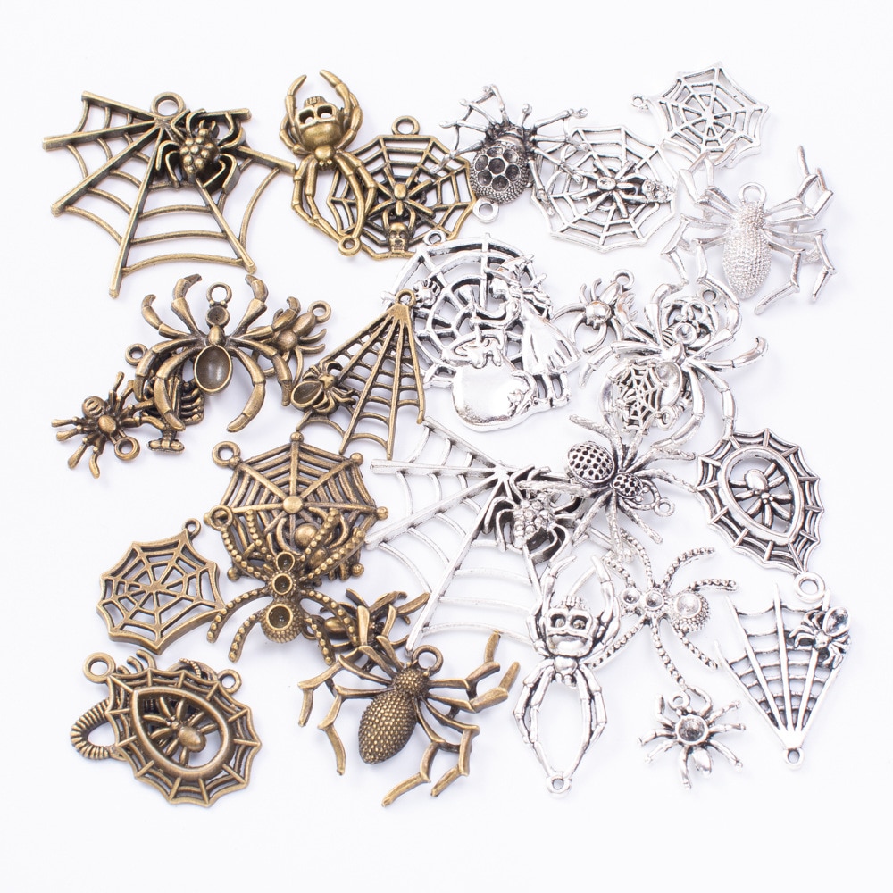 50g 100g Mixed Charms Pendants Spider Animal for Bracelets Necklaces Anklet DIY Accessories for Craft Jewelry Making: Mixed Colors / Weight 100g