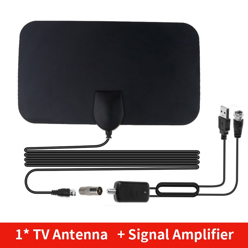 Kebidumei-antena de TV Digital 4K 25DB HD, receptor de señal de TV para el hogar, potenciador de 50 millas, plano HD aéreo para interior activo: Antenna addAmplifier