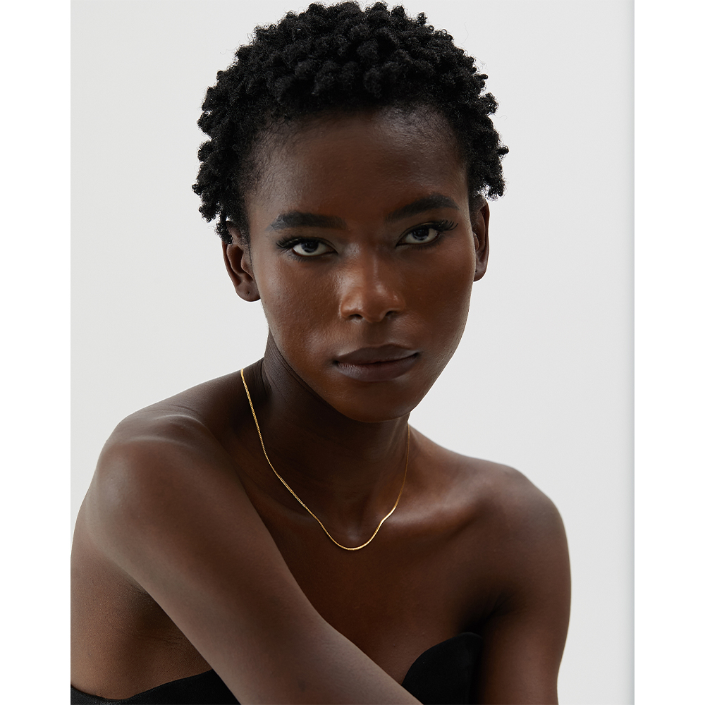 Yhpup-Collar de cadena fina de acero inoxidable, minimalista, delicado y , chapado en oro de 18 quilates, joyería para mujer