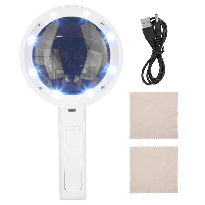 Adjustable Adult Reusable Diapers 3.5X 10X Multi‑Functional Handheld Folding Magnifying Glass LED Light Reading Magnifier