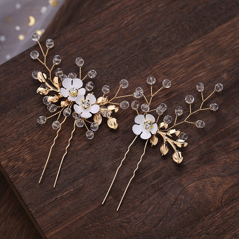 2PCS Hairpins For Women Headdress Bridal Hair Accessories Artificial Pearl Wedding Hair Pins Decoration Hair Ornaments Braid