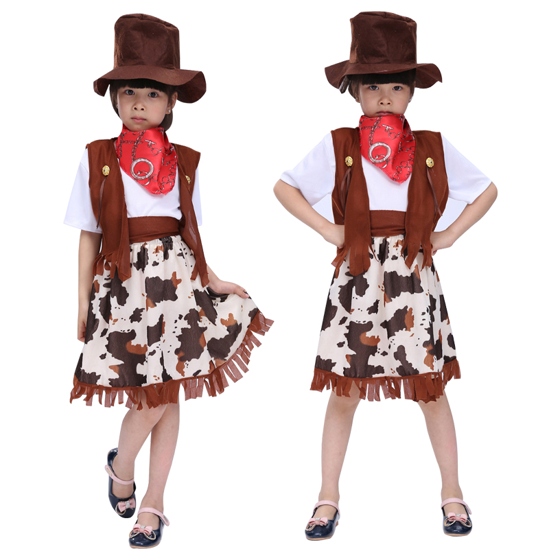 Halloween Cosplay cowboy meisjes speelse prestaties kleding kinderen cowboy maskerade kleding