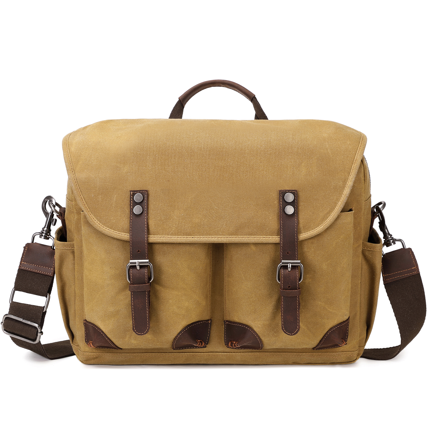 Men's Laptop Messenger Bag, 17 Inch Laptop Backpack Vintage Leather Slung Bag