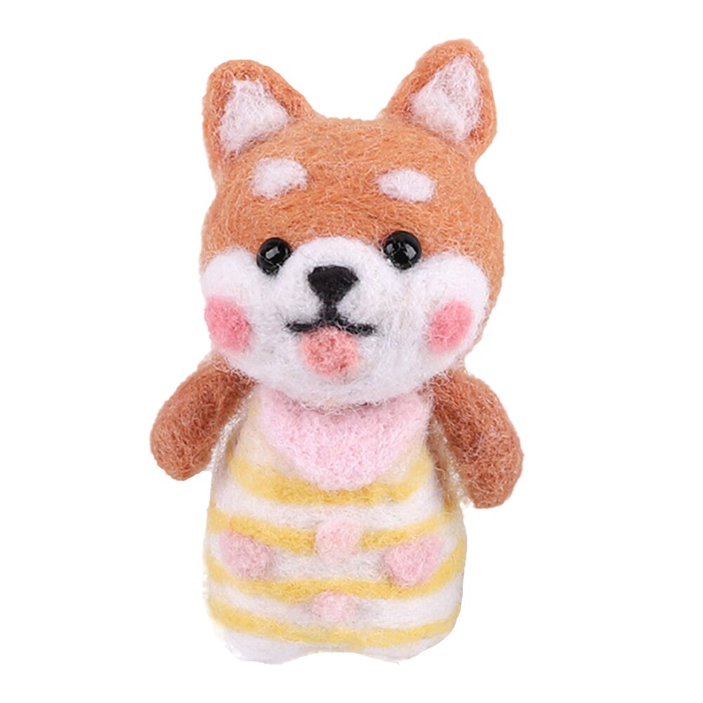Paquete de fieltro artesanal, Kit de Material de aguja artesanal de fieltro de lana para muñeca de perro pokeed, juguete hecho a mano no terminado, traje artesanal de fieltro: Cute