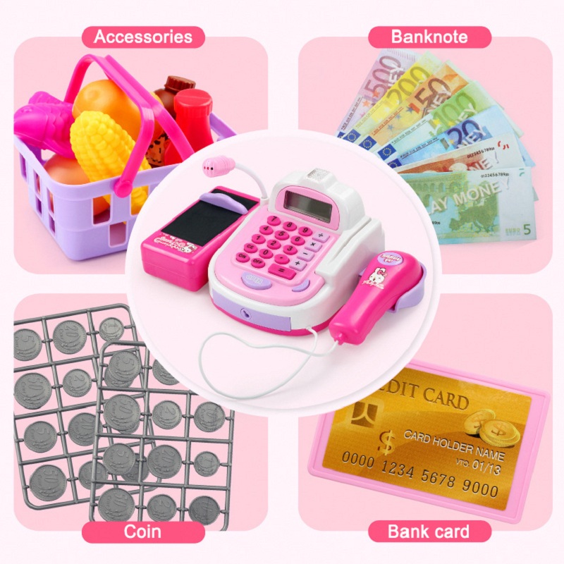 Supermarkt Mini Einkaufen Einkaufen Lebensmittelhändler Minimarket Bis registrieren Kassierer Simulation Möbel Kasse vorgeben Spielen Haus Spielzeug