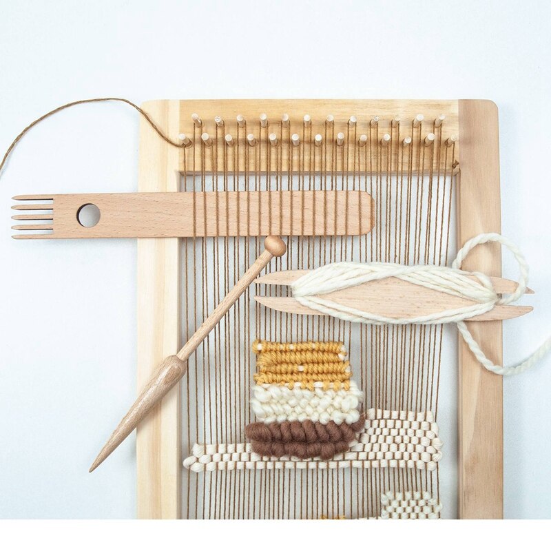 9 Pcs Weven Gereedschap Hout Hand Weefgetouw Stok Set Haak Naald Shuttle Stok Tapestry Weven Accessoires Diy Ambachten