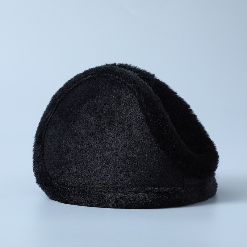 Zimowe nauszniki grube futro nauszniki ciepłe słuchawki akcesoria zimowe dla kobiet mężczyźni nauszniki zewnętrzne nauszniki osłona uszu: czarny