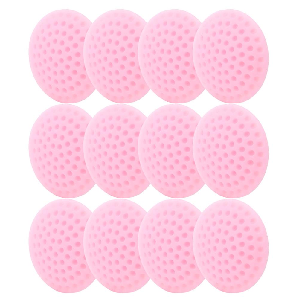 12 Stuks Deur Muur Protectors Anti Vibratie Rubber Deur Bumpers Keuken Badkamer Deurknop Handvat Stoppers Lijm Guard Bumpers: Pink