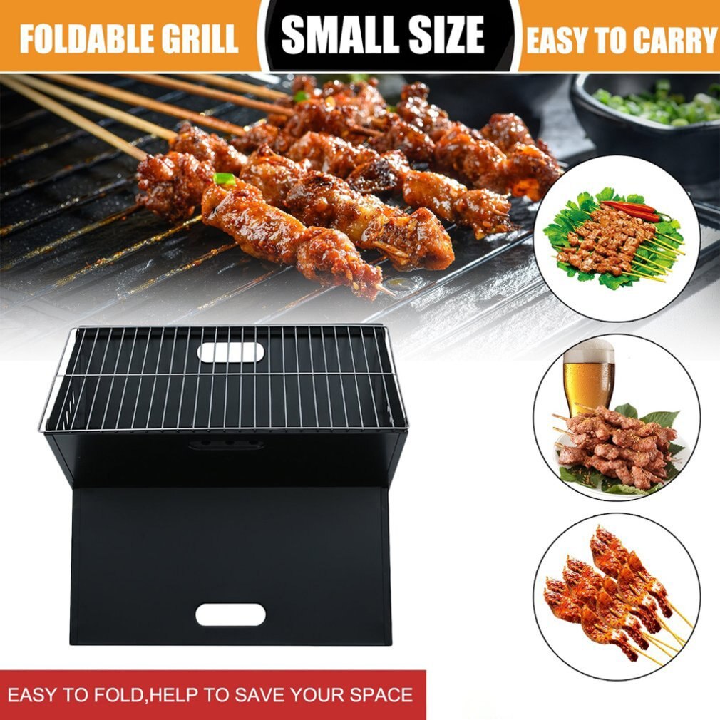 Two-sided collapsible grill for household outdoor barbecue convenient BBQ grill simple barbecue grill