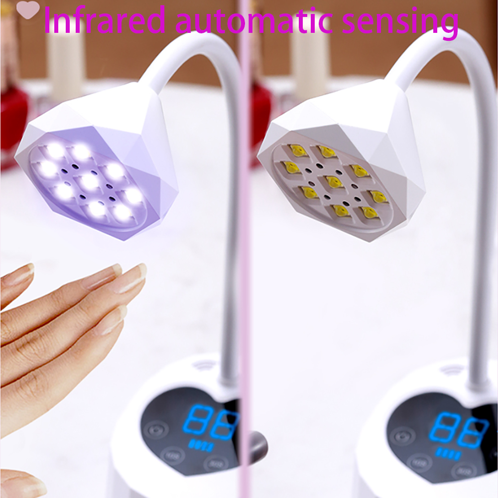 Kabellose Nagellampe, LED-UV-Nageltrockner, wiederaufladbar, automatische Erkennung, berühren-Steuerung, schnell trocknendes Nagellicht 360° ° Biegsame Tischlampe