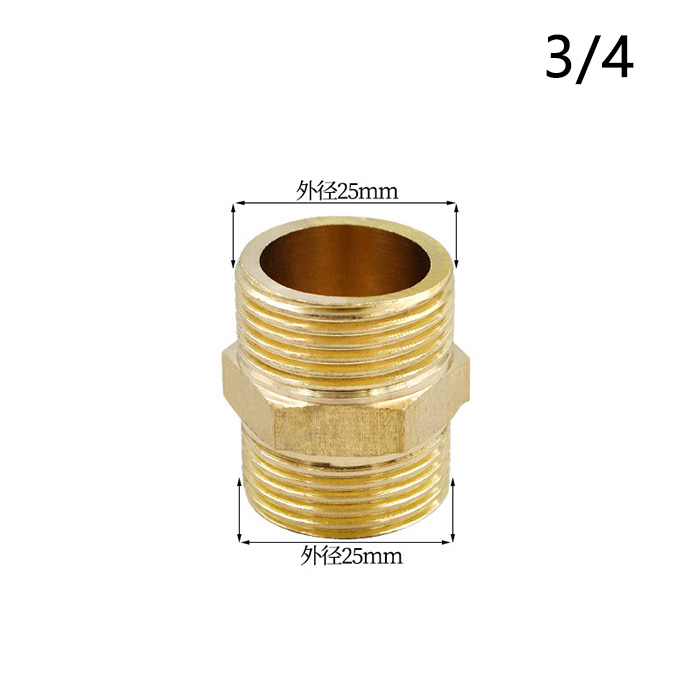 Brass Pipe Hex Nipple Fitting Quick Coupler Adapter 1/8 1/4 3/8 1/2 3/4 1 BSP Male to Male Thread Water Oil Gas Connector: 06