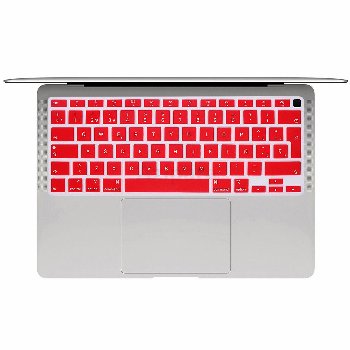 Eu Layout Zacht Voor Macbook Air M1 Chip A2337 Eu Spaans Toetsenbord Cover Silicium Voor Macbook Air 13 2020M1 chip Keyboard Skin: EU-Red