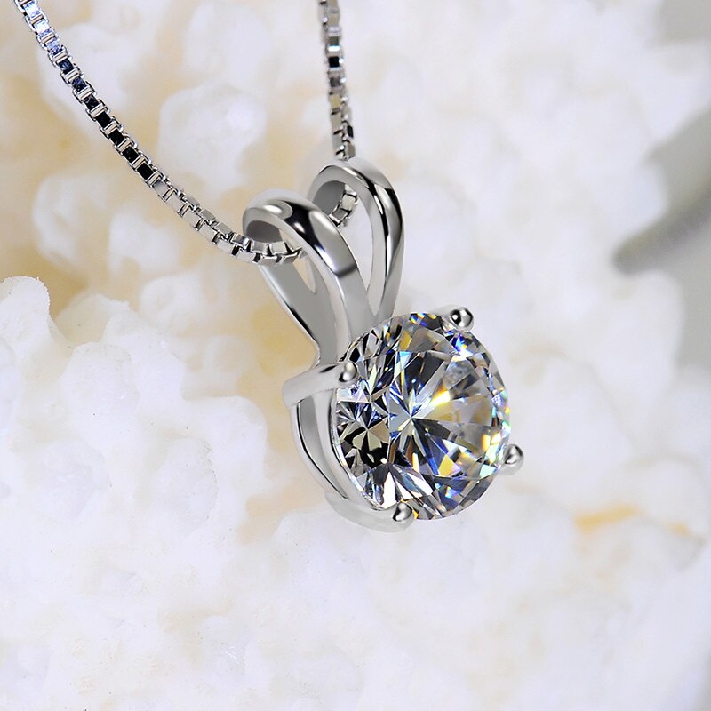 CC Necklaces Pendants Women Cubic Zirconia Round Stone Bridal Wedding Necklace Classic Fine Jewelry Colar CCN002