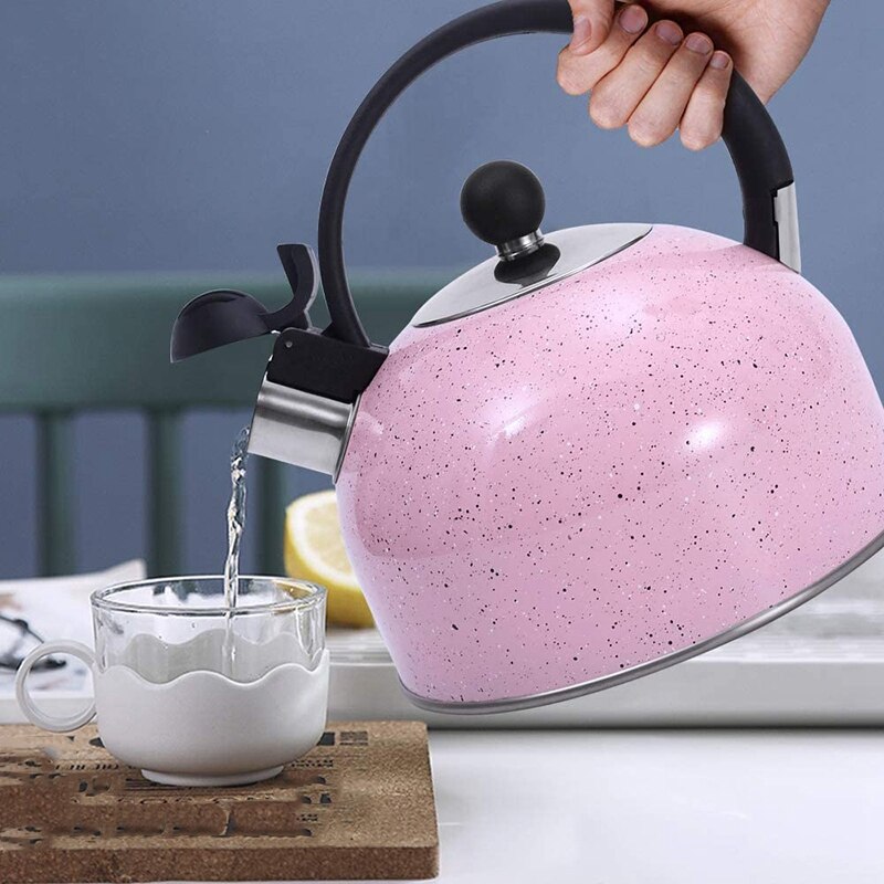 Theepot, fluitende roestvrijstalen theepot voor alle kookplaten, dunne bodem, inhoud , 2.5 liter