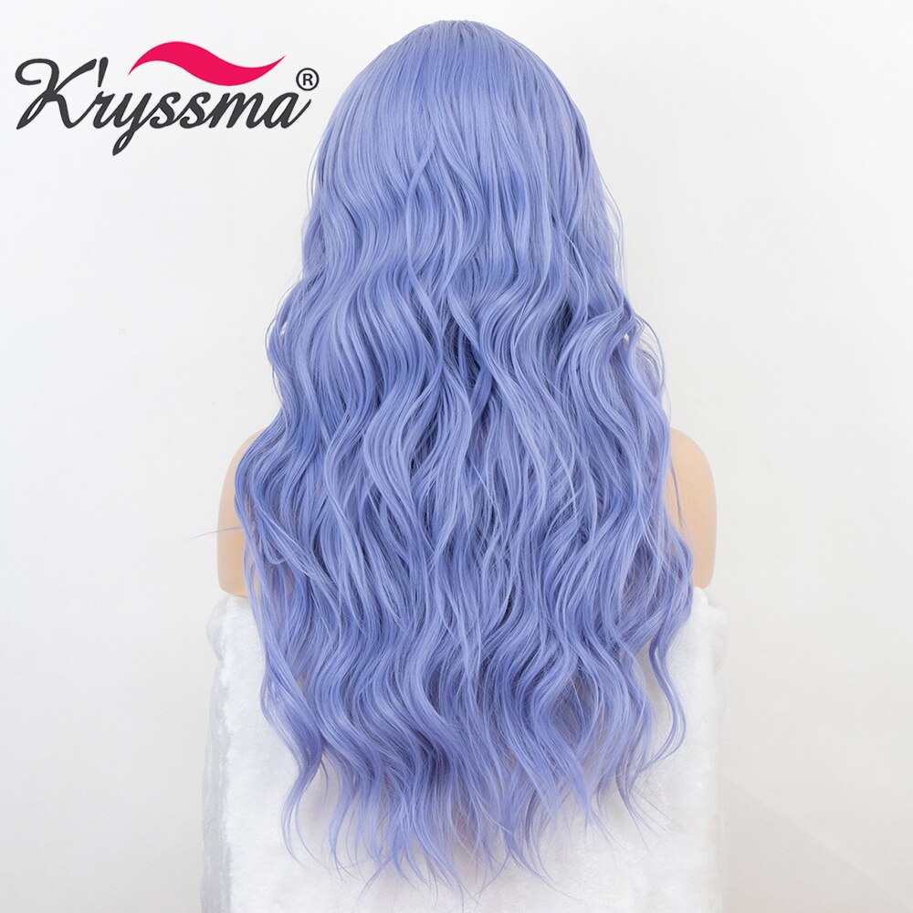 Kryssma Für Frauen Körper Welle Perücke Licht Lila Cosplay Perücken Lange Gewellte Synthetische Perücke Lila Perücken Halloween Party Faser Haar perücke