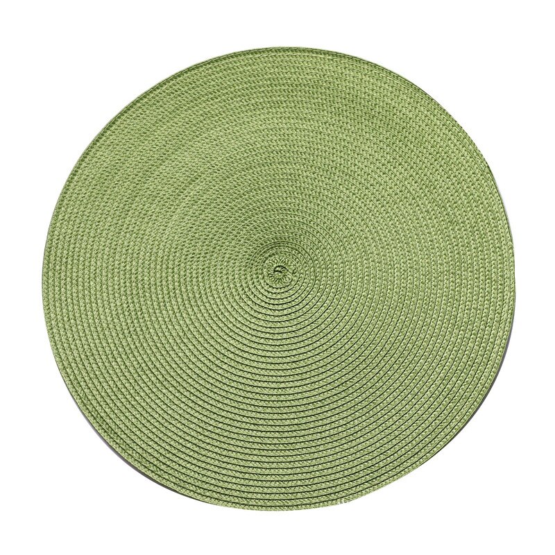 Napperon de Table rond en plastique PP tissé, tapis de Table à manger thermo-isolant, porte-Pot, sous-verres, accessoires de cuisine: Green