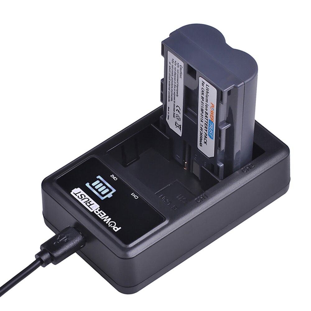 1X BP-511 BP 511 BP-511A LED Dual USB cargador para Canon BP511 BP511A EOS 5D 50D 40D 20D 30D 10D 1D D60 300D D30 batería