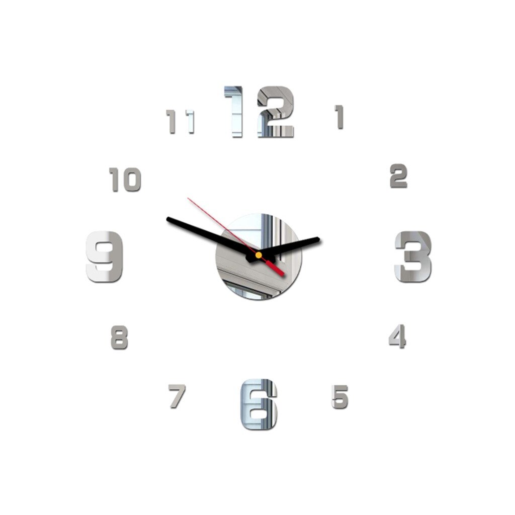 Offre spéciale 3d grand acrylique miroir horloge murale bricolage quartz montre nature morte horloges moderne décoration de la maison salon autocollants: P