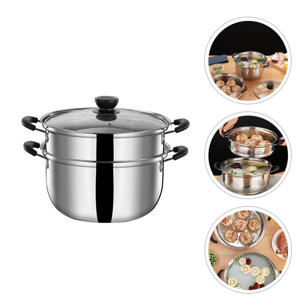 Stainless Steel Steam Pot Healthy Cookware Premium Heavy Duty Steam Pot