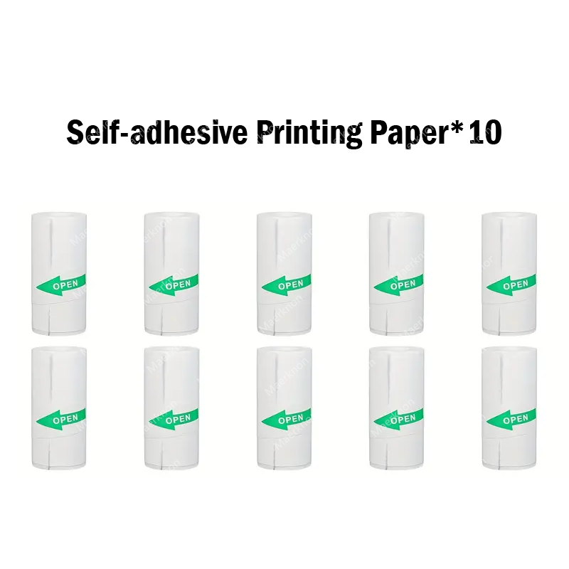 10 Roll Mini Printer Paper Self-adhesive Paper White Thermal Paper Printer Label Sticker For Wireless Photo lnkless Printer 57mm: WHITE