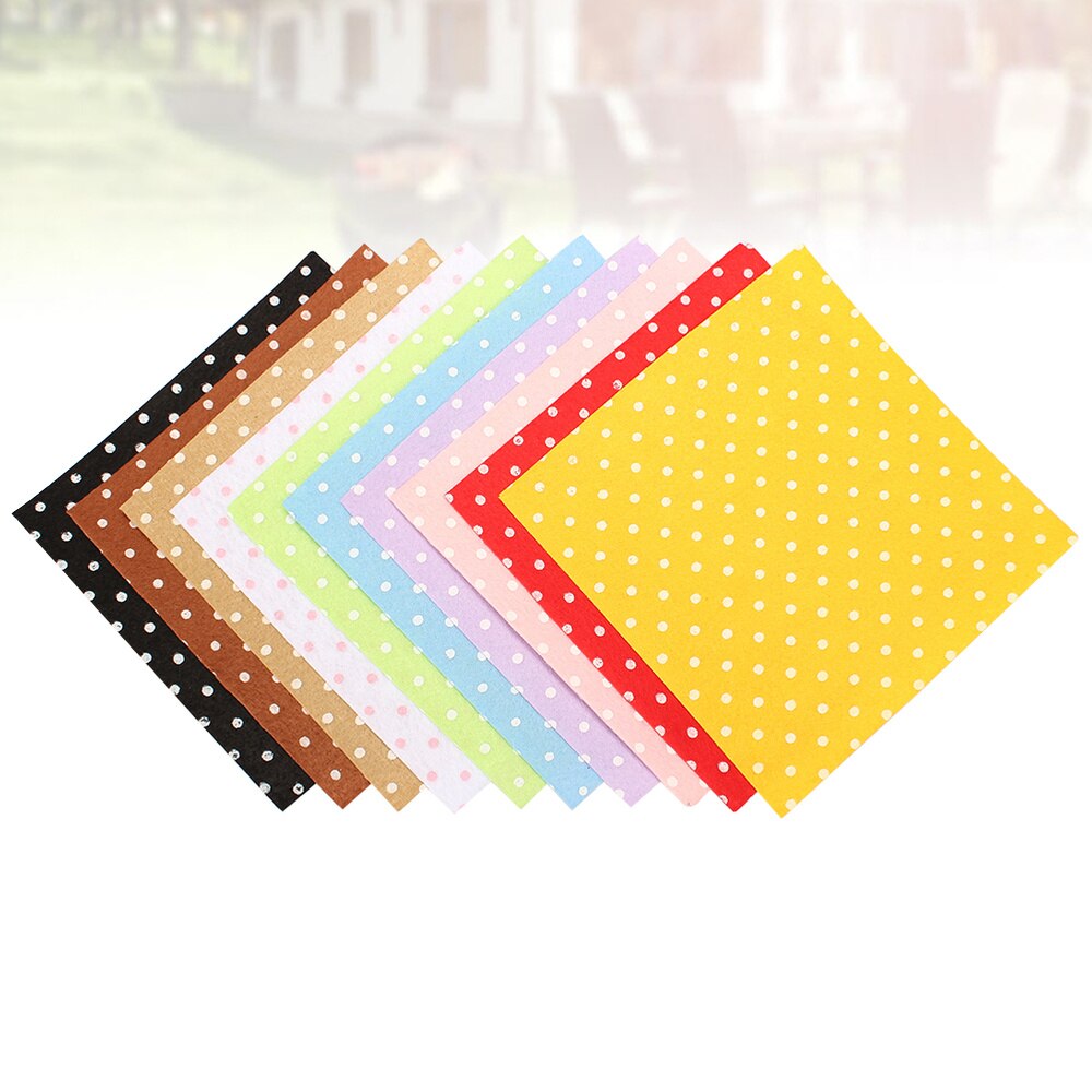20Pcs 10 Colors DIY Non-woven Fabrics Dot Pattern Cloth DIY Craft Fabric for Kids Children (15x15cm): 15X15CM