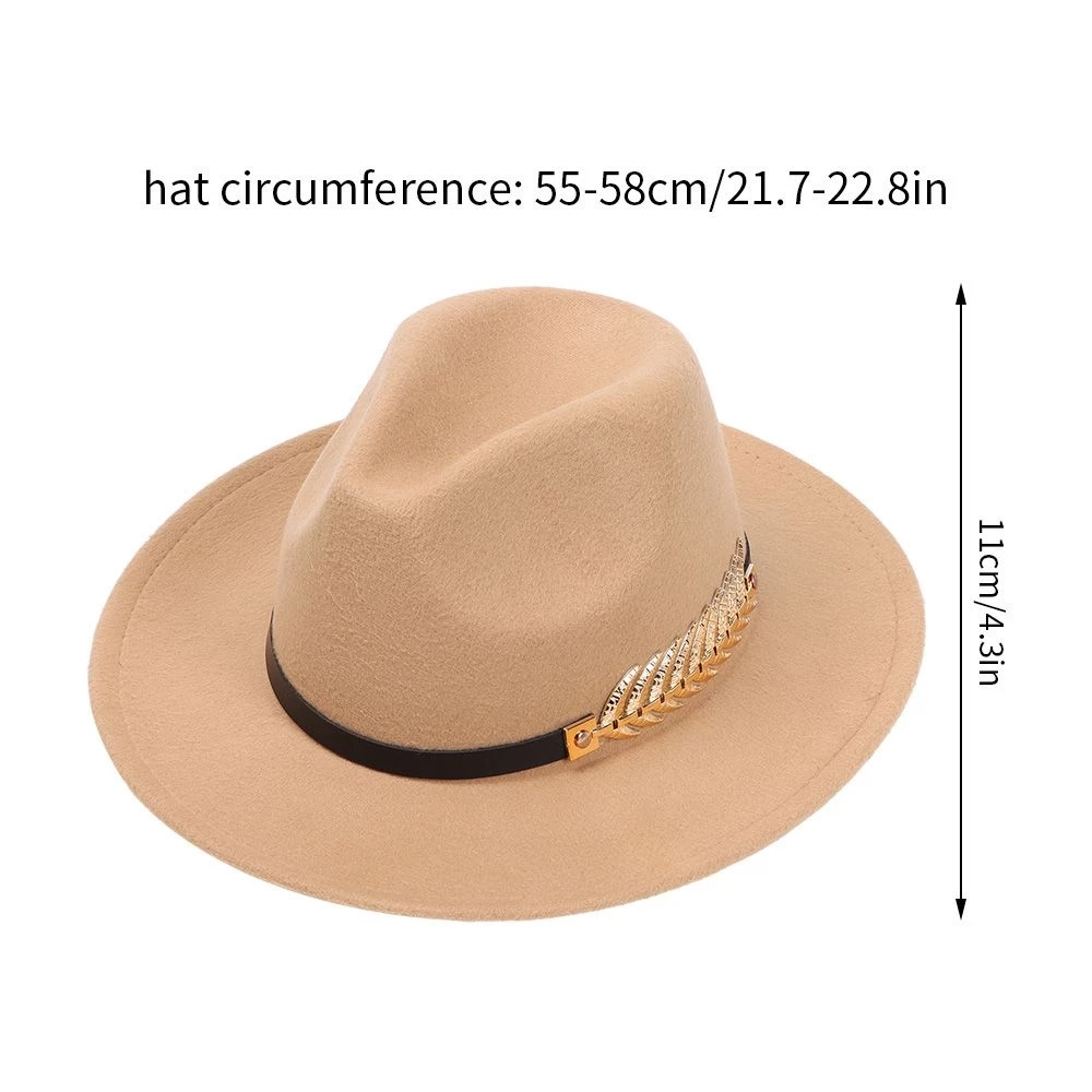 Fedoras Big Brim Hats For Women British Style Vintage Church Hats Lady Flat Brim Fedoras Autumn Winter Women Felt Decoration Hat