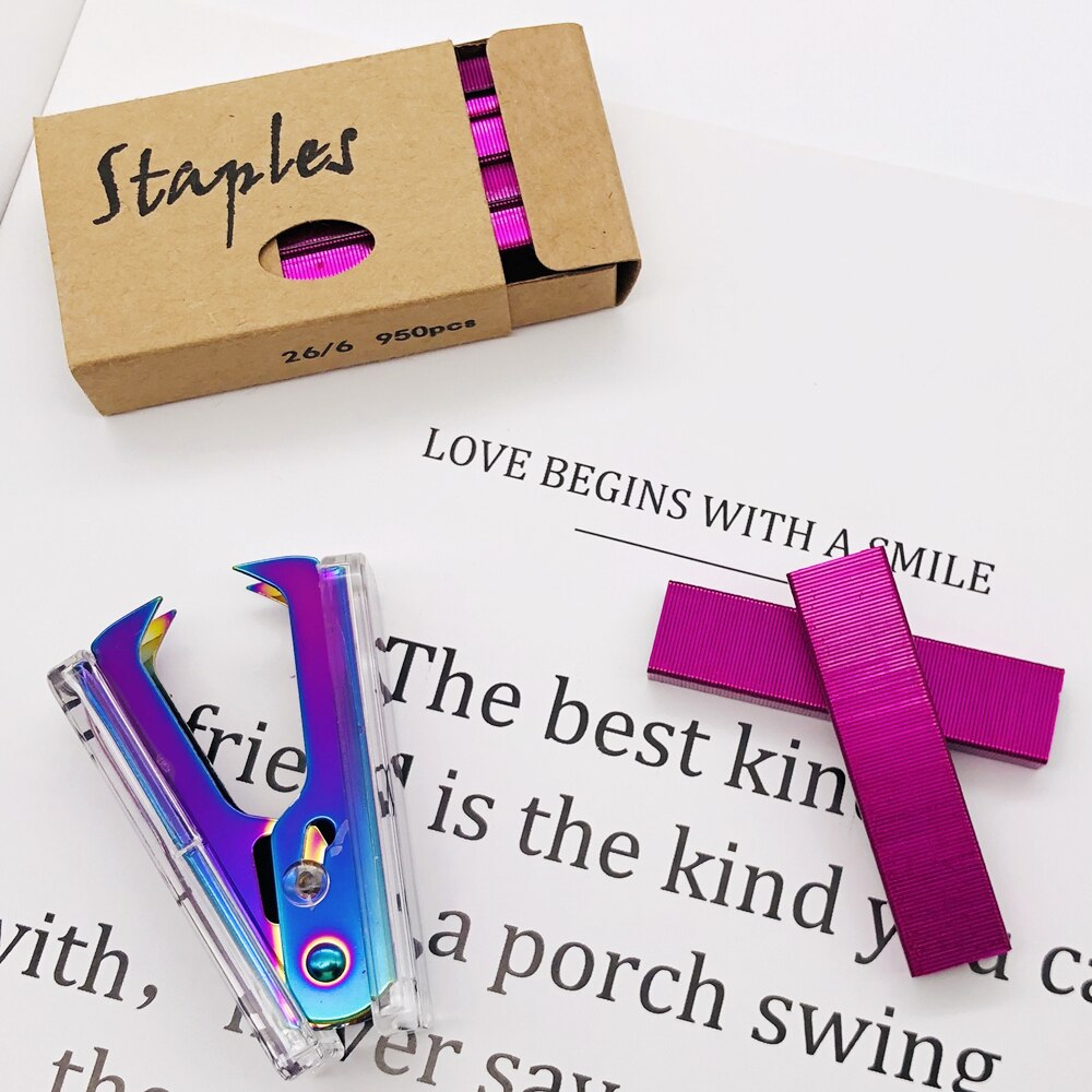 6 Box Rose Red Staples Standard Stapler Refill 26/6 Size 5700 Staples for Office School Stationery Supplies